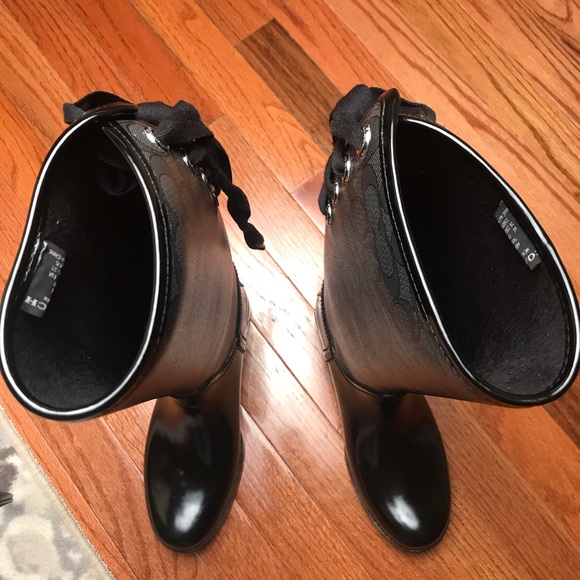 Coach Winter rain boots w bow women’s size 7 - Picture 4 of 8